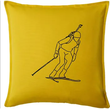 Polštář Biatlonista skica - Polštář 50x50 - 50x50 - Pouze potah ( Žlutá )