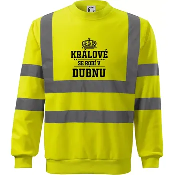 Pánská mikina Králové se rodí v dubnu - Reflexní mikina - L ( Neonově žlutá )