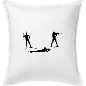 Polštář Biatlonista závod ON - Polštář 50x50 - 50x50 - Pouze potah ( Bílá )