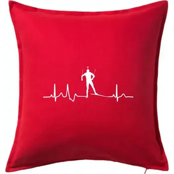Polštář EKG biatlon - Polštář 50x50 - 50x50 - Pouze potah ( Červená )
