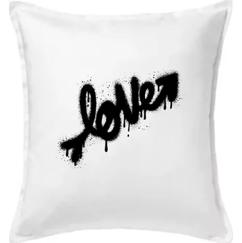 Polštář Love sprej - Polštář 50x50 - 50x50 - Pouze potah ( Bílá )