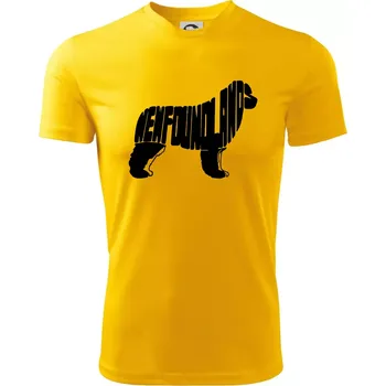 Chlapecké tričko Novofundlandský pes - nápis v tělě - Dětské triko sportovní (dresovina) - 122 cm/6 let ( Žlutá )