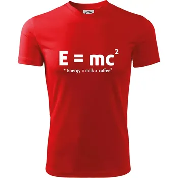 e = mc2 - coffee milk - Dětské triko sportovní (dresovina) - 146 cm/10 let ( Červená )