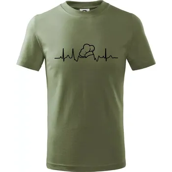 Chlapecké tričko EKG kuchařská čepice - Tričko dětské bavlněné - 98 cm / 2 roky ( Khaki )