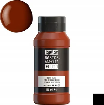 Vodová barva Akrylová Barva Liquitex Basic Fluid 118ml, 127 Burnt Sienna