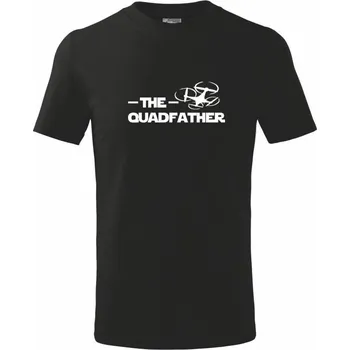Dron quadfather - Tričko dětské bavlněné - 98 cm / 2 roky ( Černá )