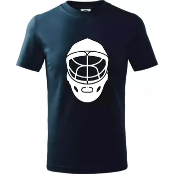 Florbal maska - Tričko dětské bavlněné - 98 cm / 2 roky ( Námořní modrá (velmi tmavá - téměř černá) )