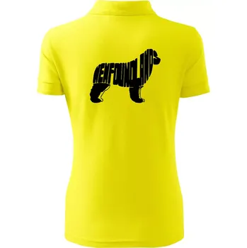 Novofundlandský pes - nápis v tělě - Polokošile dámská Pique Polo - S ( Citrónová )