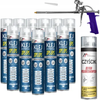 Montážní pěna PIANOKLEJ NA POLYSTYREN LEPIDLO PĚNA 750 ML + ČISTIČ + PISTOLE