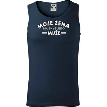 Moje žena má skvělého muže - Tílko pánské Core - S ( Námořní modrá (velmi tmavá - téměř černá) )