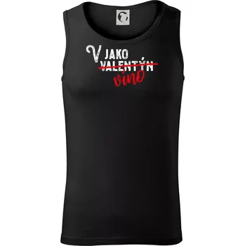 V jako Valentýn VÍNO - Tílko pánské Core - 2XL ( Černá )