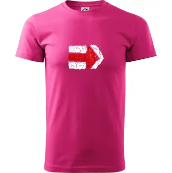 Párová turistická značka červená - Klasické pánské triko vyšší gramáže - 2XL ( Purpurová )