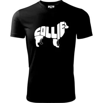 Border kolie písmo v těle - Dětské triko sportovní (dresovina) - 158 cm/12 let ( Černá )