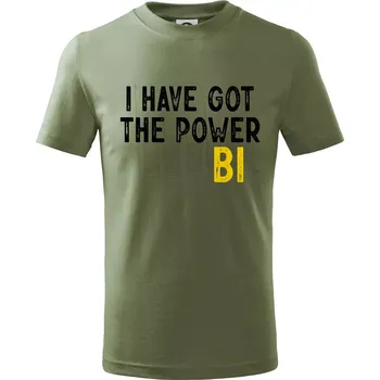 Chlapecké tričko I have got the power bi - Tričko dětské bavlněné - 122 cm/6 let ( Khaki )