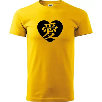 Láska japonština čínština - Triko extra velké (5-8XL) - 7XL ( Žlutá )