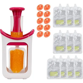 dětská jídelní sada Plnička kapsiček s pyré pro děti + Sada sáčků na krmení