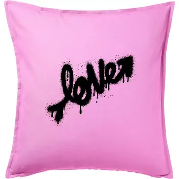 Polštář Love sprej - Polštář 50x50 - 50x50 - Pouze potah ( Růžová )