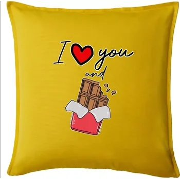 Polštář I love you and chocolate - Polštář 50x50 - 50x50 - Pouze potah ( Žlutá )