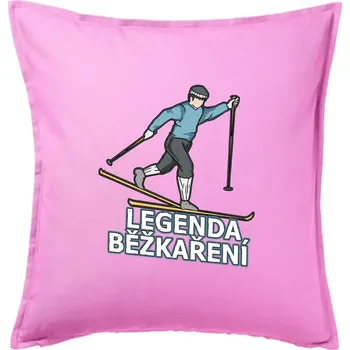 Polštář Legenda běžkaření - Polštář 50x50 - 50x50 - Pouze potah ( Růžová )