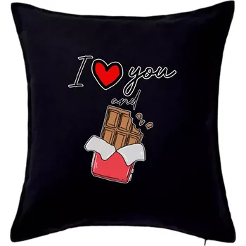 Polštář I love you and chocolate - Polštář 50x50 - 50x50 - Pouze potah ( Černá )