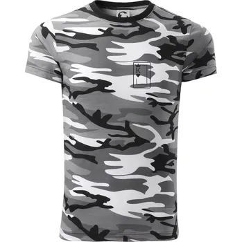 Pánské tričko King of hearts - Army CAMOUFLAGE - 3XL ( Šedý maskáč )