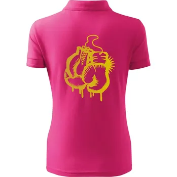 Box rukavice - zlatý potisk - Polokošile dámská Pique Polo - L ( Purpurová )