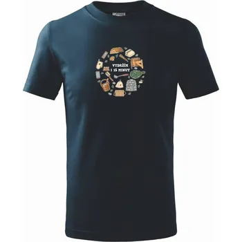 Chlapecké tričko Vydržím i 15 minut sauna - Tričko dětské bavlněné - 98 cm / 2 roky ( Námořní modrá (velmi tmavá - téměř černá) )