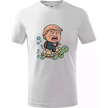 Chlapecké tričko Trump a želva - Tričko dětské bavlněné - 98 cm / 2 roky ( Bílá )