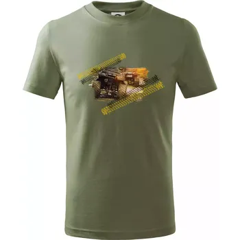 ATV čtyřkolka v bahně - Tričko dětské bavlněné - 98 cm / 2 roky ( Khaki )