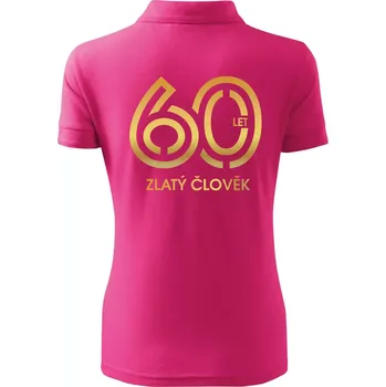 60 let zlatý člověk - Polokošile dámská Pique Polo - L ( Purpurová )
