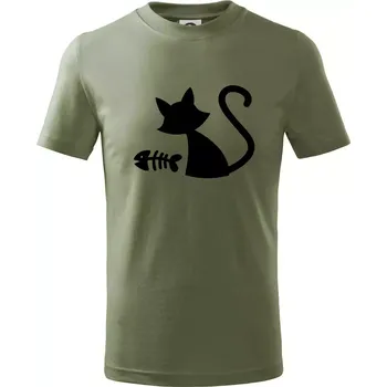 Ryba vs kočka - Tričko dětské bavlněné - 98 cm / 2 roky ( Khaki )