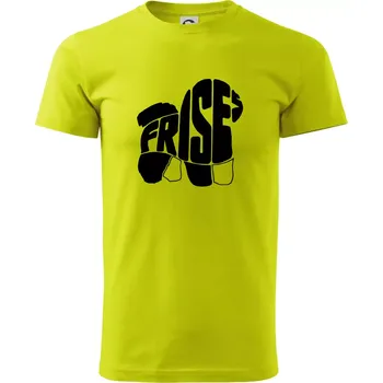 Bišonek - fries nápis v těle - Klasické pánské triko vyšší gramáže - 3XL ( Limetková )