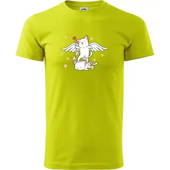 Kočky Amorův šíp - Klasické pánské triko vyšší gramáže - M ( Limetková )