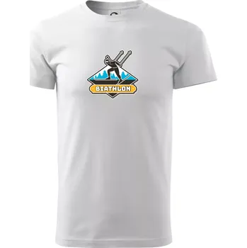 Pánské tričko Biathlon logo - Triko extra velké (5-8XL) - 7XL ( Bílá )