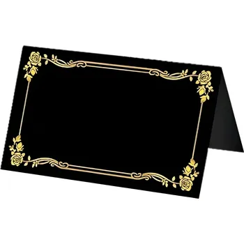 Obraz Černé jmenovky na stůl se zlatým rámečkem 25 Ks