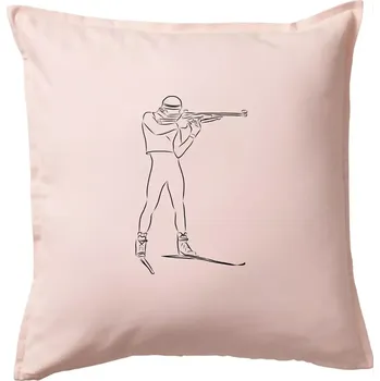 Polštář Biatlon střelba - Polštář 50x50 - 50x50 - Pouze potah ( Světle růžová )