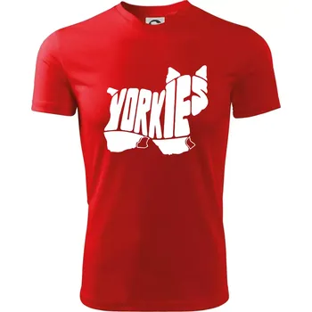 Chlapecké tričko Jorkšírský teriér - Yorkie - Nápis v těle - Dětské triko sportovní (dresovina) - 122 cm/6 let ( Červená )