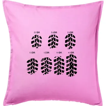Polštář Pneumatiky - obtisk v závislosti na tlaku - Polštář 50x50 - 50x50 - Pouze potah ( Růžová )