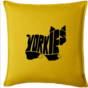 Polštář Jorkšírský teriér - Yorkie - Nápis v těle - Polštář 50x50 - 50x50 - Pouze potah ( Žlutá )