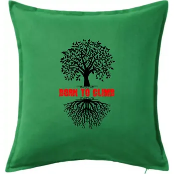 Polštář Born to climb - Polštář 50x50 - 50x50 - Pouze potah ( Středně zelená )