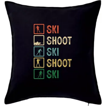 Polštář Biatlon ski shoot ski - Polštář 50x50 - 50x50 - Pouze potah ( Černá )
