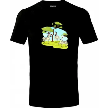 Zebry pod stromem - Tričko dětské bavlněné - 98 cm / 2 roky ( Černá )