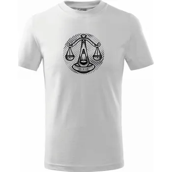 Chlapecké tričko Váhy čárkovaný kruh - Tričko dětské bavlněné - 98 cm / 2 roky ( Bílá )