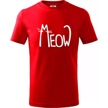 Chlapecké tričko Meow - Mňau - Tričko dětské bavlněné - 98 cm / 2 roky ( Červená )
