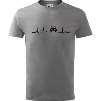 Chlapecké tričko EKG řidič - Tričko dětské bavlněné - 98 cm / 2 roky ( Tmavě šedý melír )