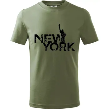 Chlapecké oblečení New York retro - Tričko dětské bavlněné - 98 cm / 2 roky ( Khaki )
