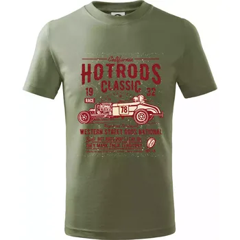 Chlapecké oblečení Hot Rods Race Classic - Tričko dětské bavlněné - 98 cm / 2 roky ( Khaki )