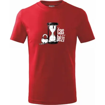 Čas běží CZ - Tričko dětské bavlněné - 98 cm / 2 roky ( Červená )