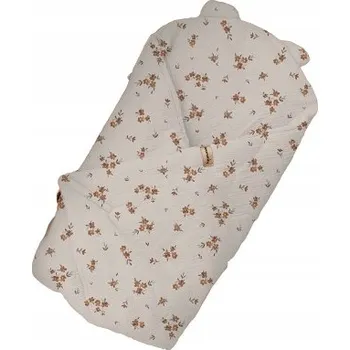 Zavinovačka Mušelínový zavinovací rožek pro miminko Little Brown Flowers Zavinovačka S vázáním a vyztužením