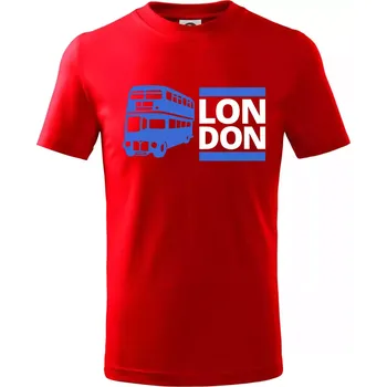 Chlapecké tričko LON DON BUS - Tričko dětské bavlněné - 98 cm / 2 roky ( Červená )